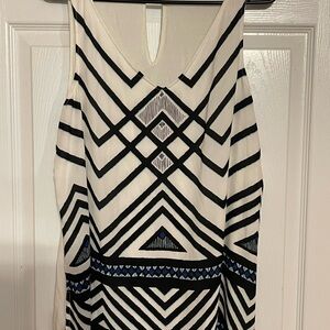 Apt. 9 Black and White Mini Dress with Blue Details